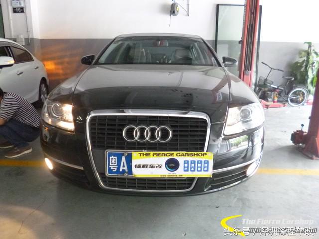 奥迪a6原车海拉六透镜改灯,a6海拉五透镜