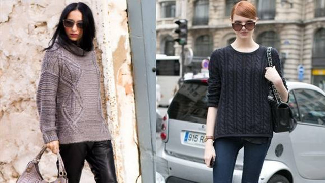 上衣大大大，裤子紧紧紧，秋冬都这么穿~