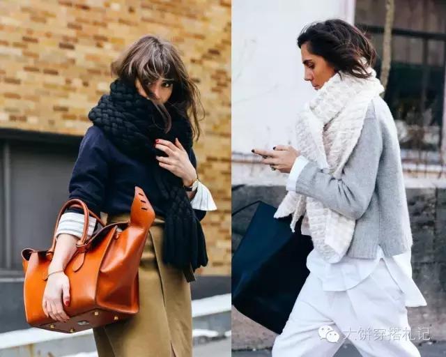 丝巾围巾搭配秋冬,丝巾围巾时髦搭配系法