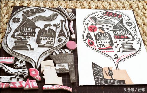 手工橡皮章雕刻留白方法,橡皮手工章