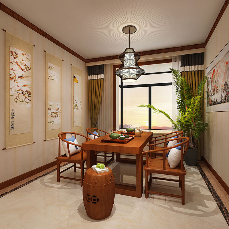 中式五福盈门装修效果图,五福盈门装修