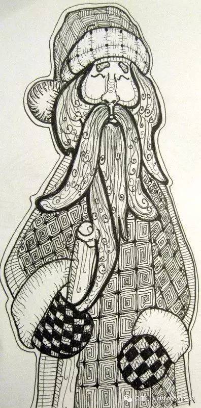 自己画圣诞卡片,圣诞节手工缠绕画