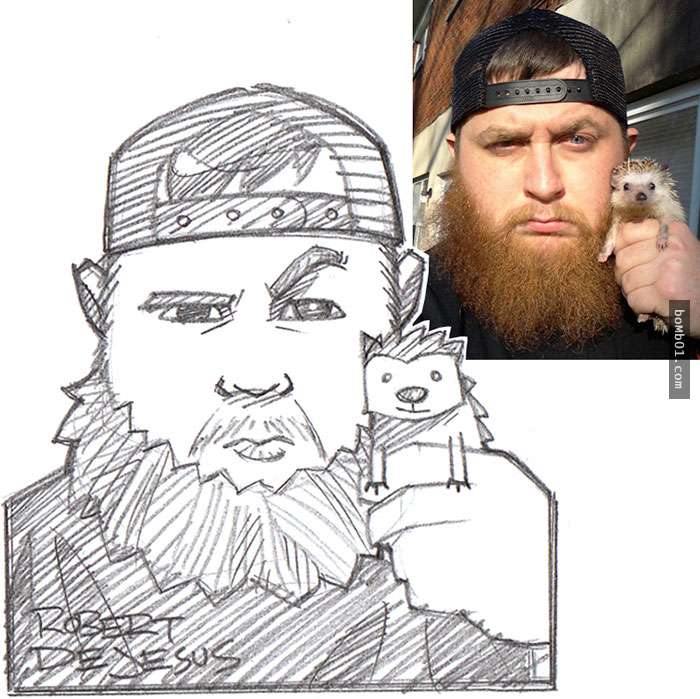 手绘宠物和主人随手画,巧手绘动物