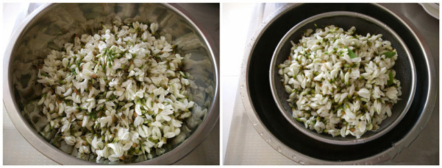 洋槐花蒸几分钟最好,蒸洋槐花麦饭的做法