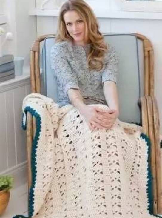 钩针拼花四叶草祖母方格毯,初学钩针100款盖毯教程