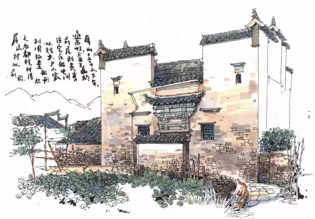 迷人的山水绘画,徽州特色烟雨江南画