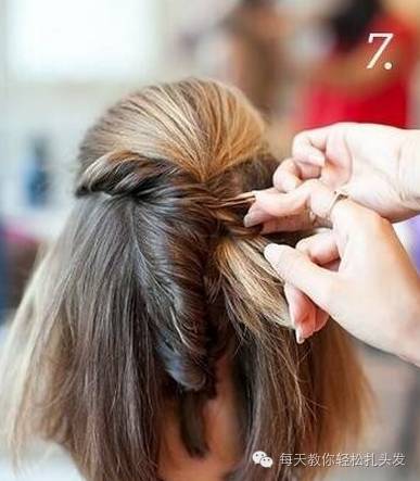 中短发新娘盘发视频,韩式盘发新娘短发纹理