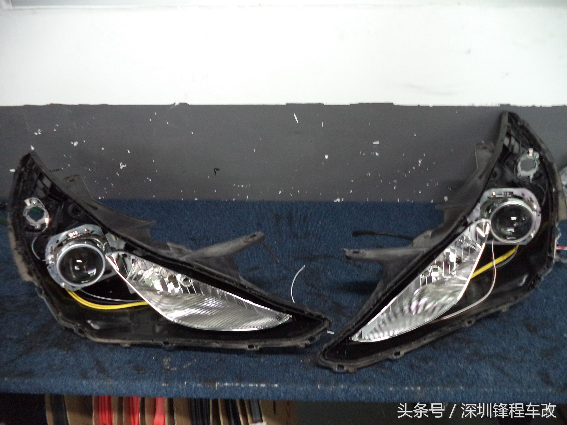 回家一趟车灯不够用，返深后立马到店升级原装Q5透镜，效果逆天