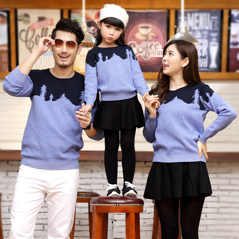 成年人一家四口亲子冬装,幸福一家人和睦温馨