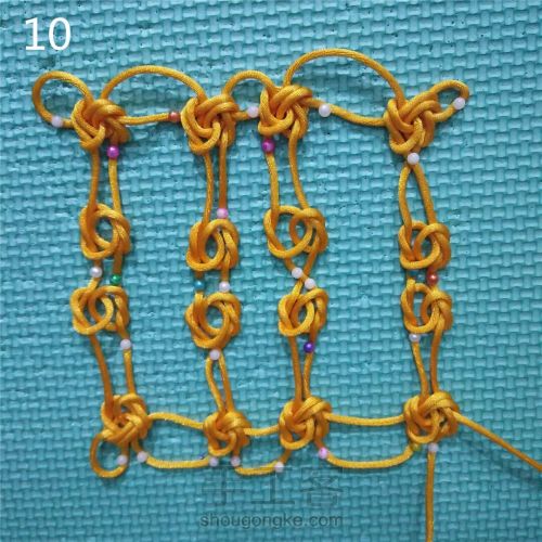 幻彩绳结编织,手绳编织平结双色