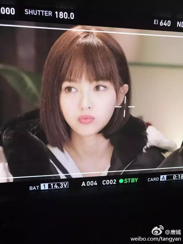 唐嫣怎么解决高额头,唐嫣遮发际线发型