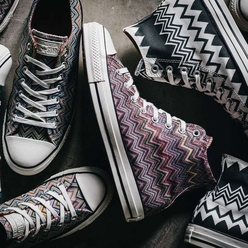 匡威好看联名款集合,匡威撞色帆布鞋蓝白