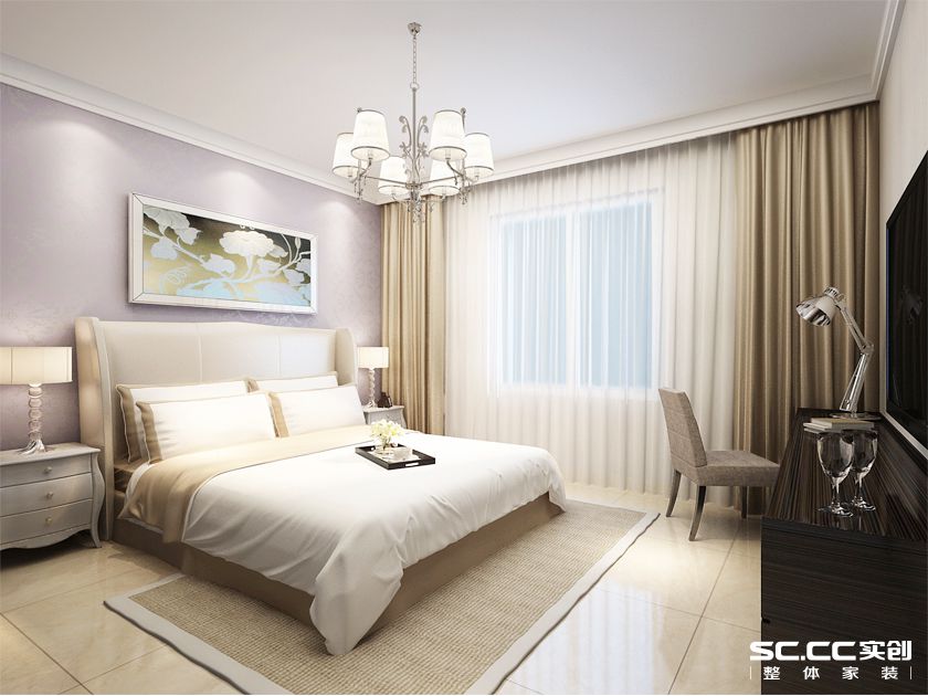 青岛海尔玫瑰兰庭公寓,120平方米欧式简约装修风格