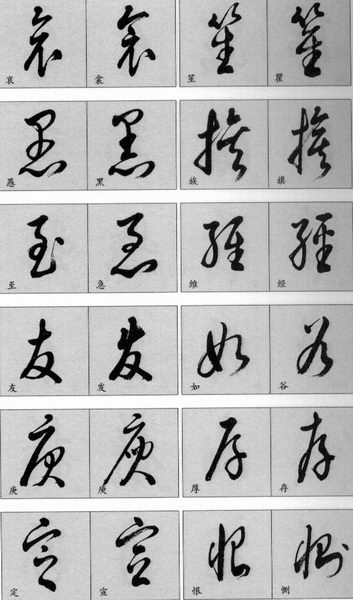 草书简表及写法,草字草书有几种写法