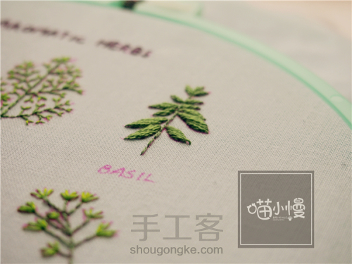 香草花刺绣,手工绣香草视频教程