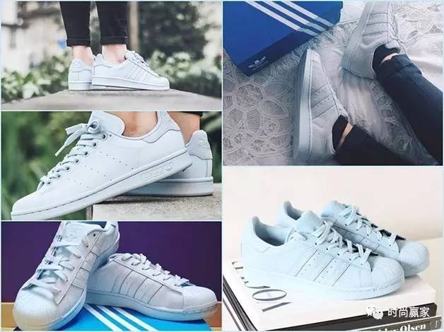 缤纷清爽的粉蓝色系球鞋，摇身成为漂漂型格少女
