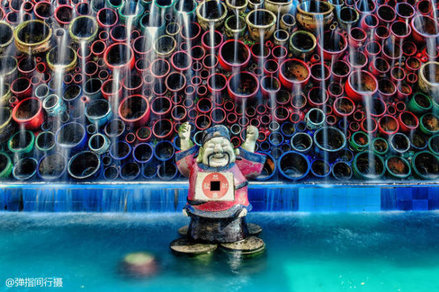 佛山石湾公园马桶瀑布,全球最大的人工马桶瀑布