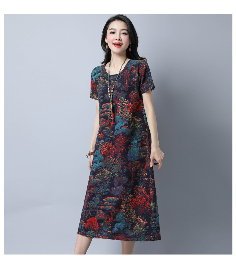 充满韵味，让人向往的民族风棉麻长裙