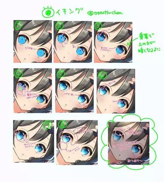 国画人物眼睛画法教程,二次元人物眼睛画法教程