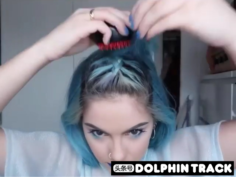 法式珍珠发带短发编发教程,适合中短发的编发ins