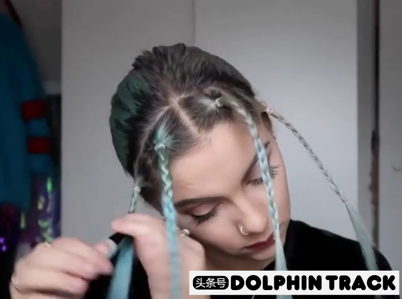 法式珍珠发带短发编发教程,适合中短发的编发ins