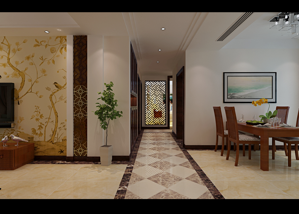 济南涵玉翠岭装修,涵玉翠岭二居室效果图