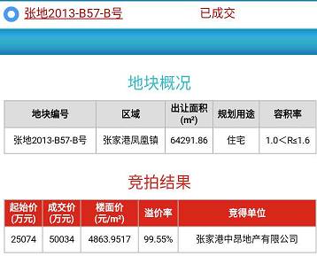 张家港塘桥最新土拍地价,张家港土拍房房价