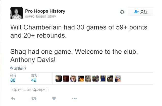 超级数据让美国球迷跪地膜拜浓眉：联盟颤抖吧！