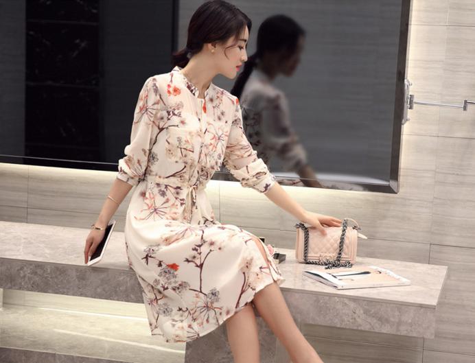 优雅气质高端的连衣裙雪纺,春秋雪纺连衣裙气质高级感轻奢