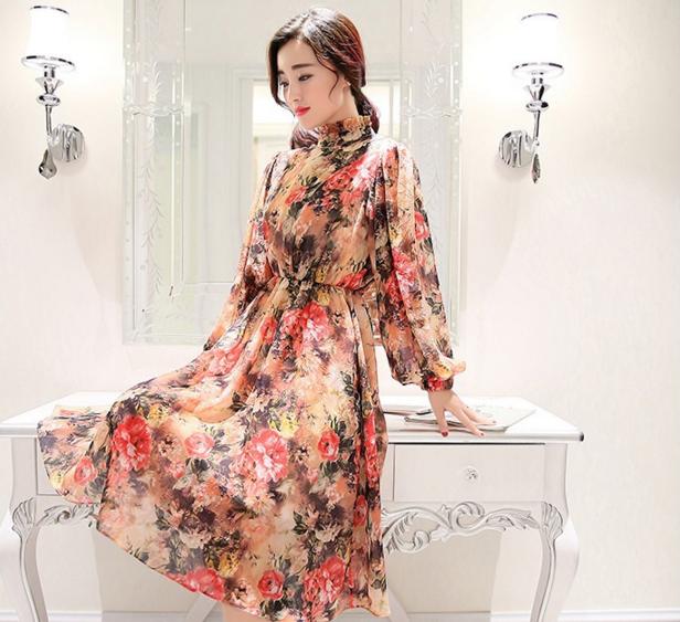 优雅气质高端的连衣裙雪纺,春秋雪纺连衣裙气质高级感轻奢