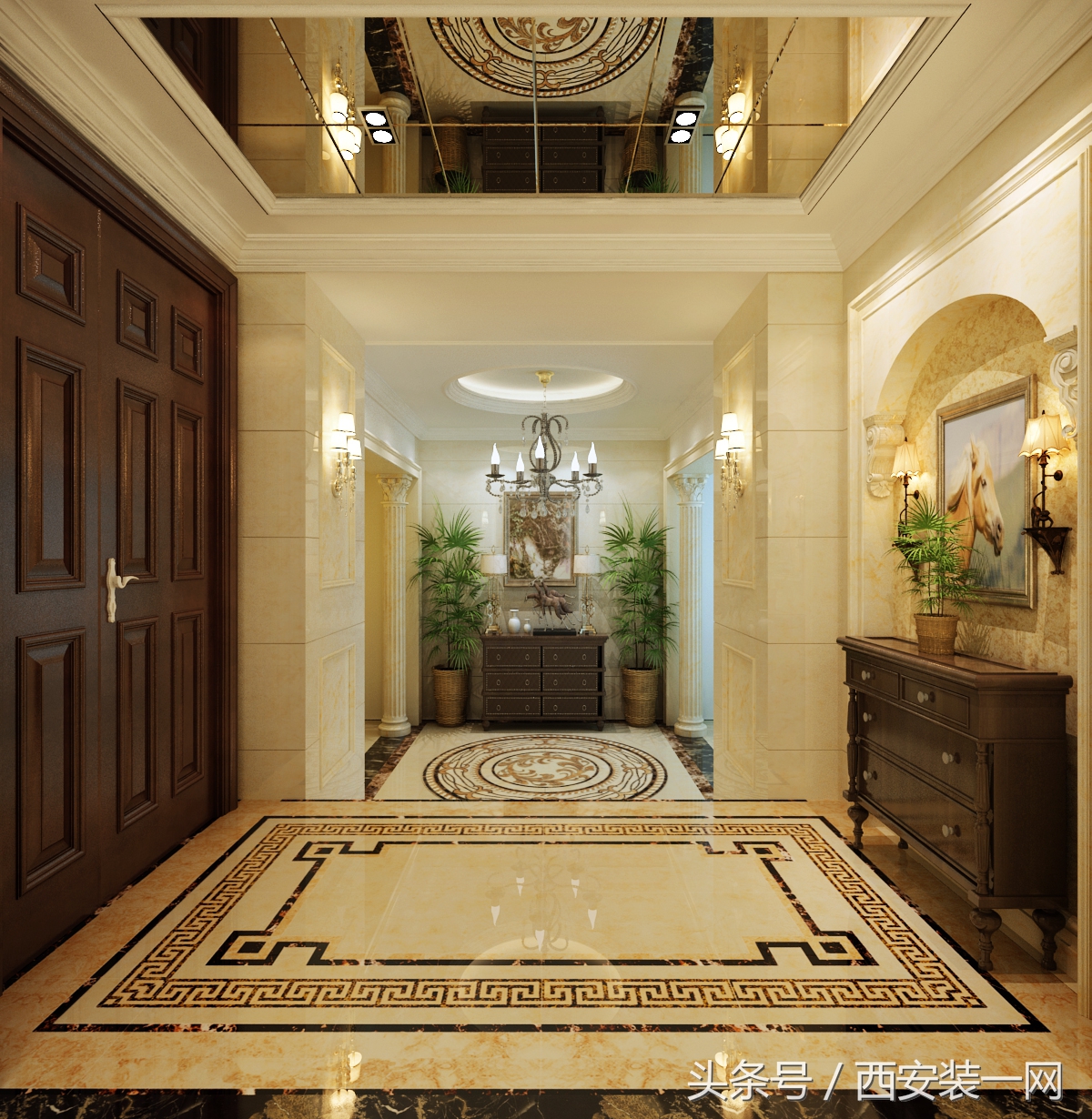 曲江紫汀苑150平米整体风格体现了欧式的华美，也很有现代感