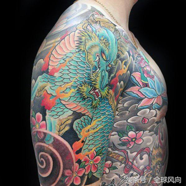 麒麟上云纹身图片大全,麒麟的纹身图案大全