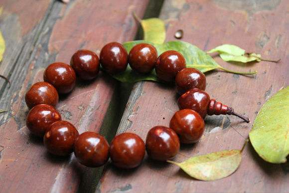 木质佛珠手串图片大全,女生可以戴的木质佛珠手串