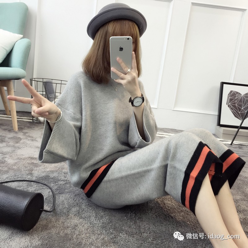 秋冬针织裙套装时髦,慵懒风针织套装裙