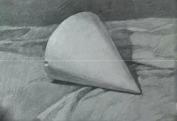 圆锥手绘光影,光影素描圆锥