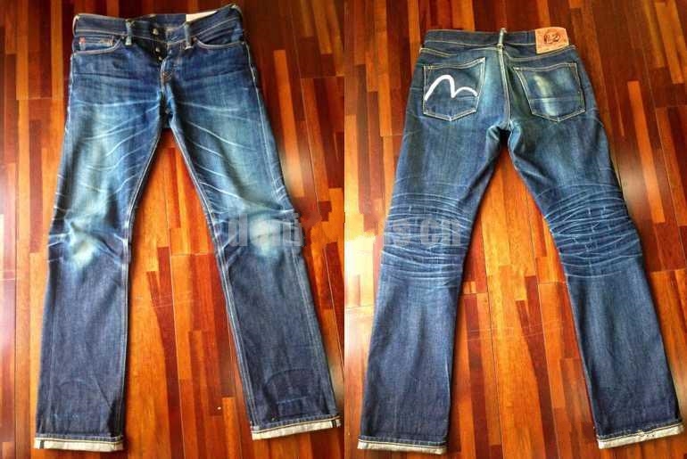 探秘牛仔裤色落篇之EVISU欧版养10个月（补画海鸥标志）