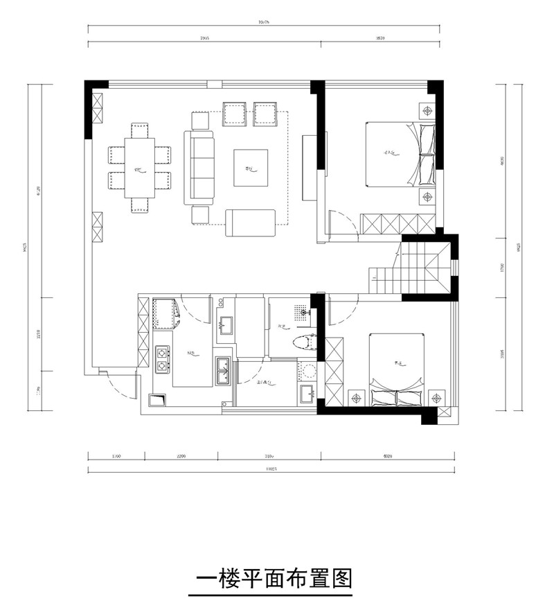 金堂跃层130平轻奢风格装修,成都金房大榕湾