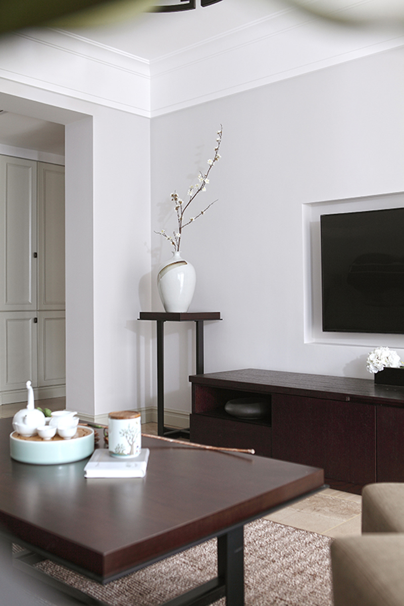 清新淡雅中的禅韵，无锡尚锦城，109平简约中式实景，半包6万