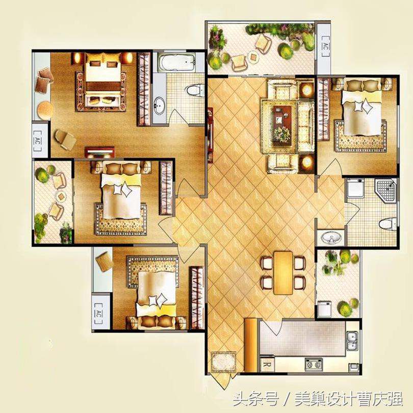 焦作160平的婚房装修,设计的高端大气上档次,谁看了都会喜欢