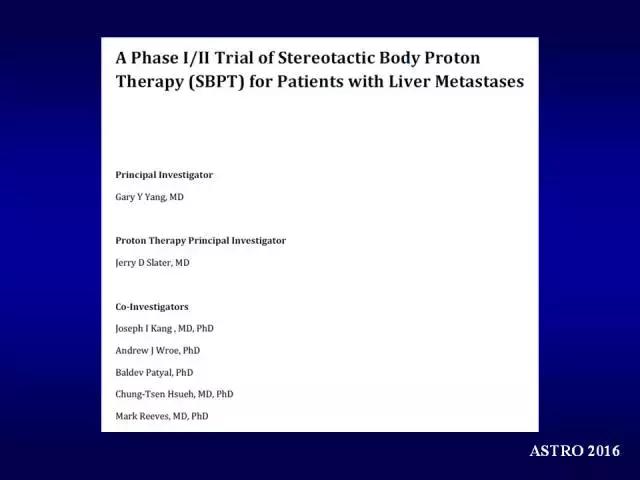 美国洛马林达质子治疗中心GaryYang：消化道肿瘤的质子放疗治疗