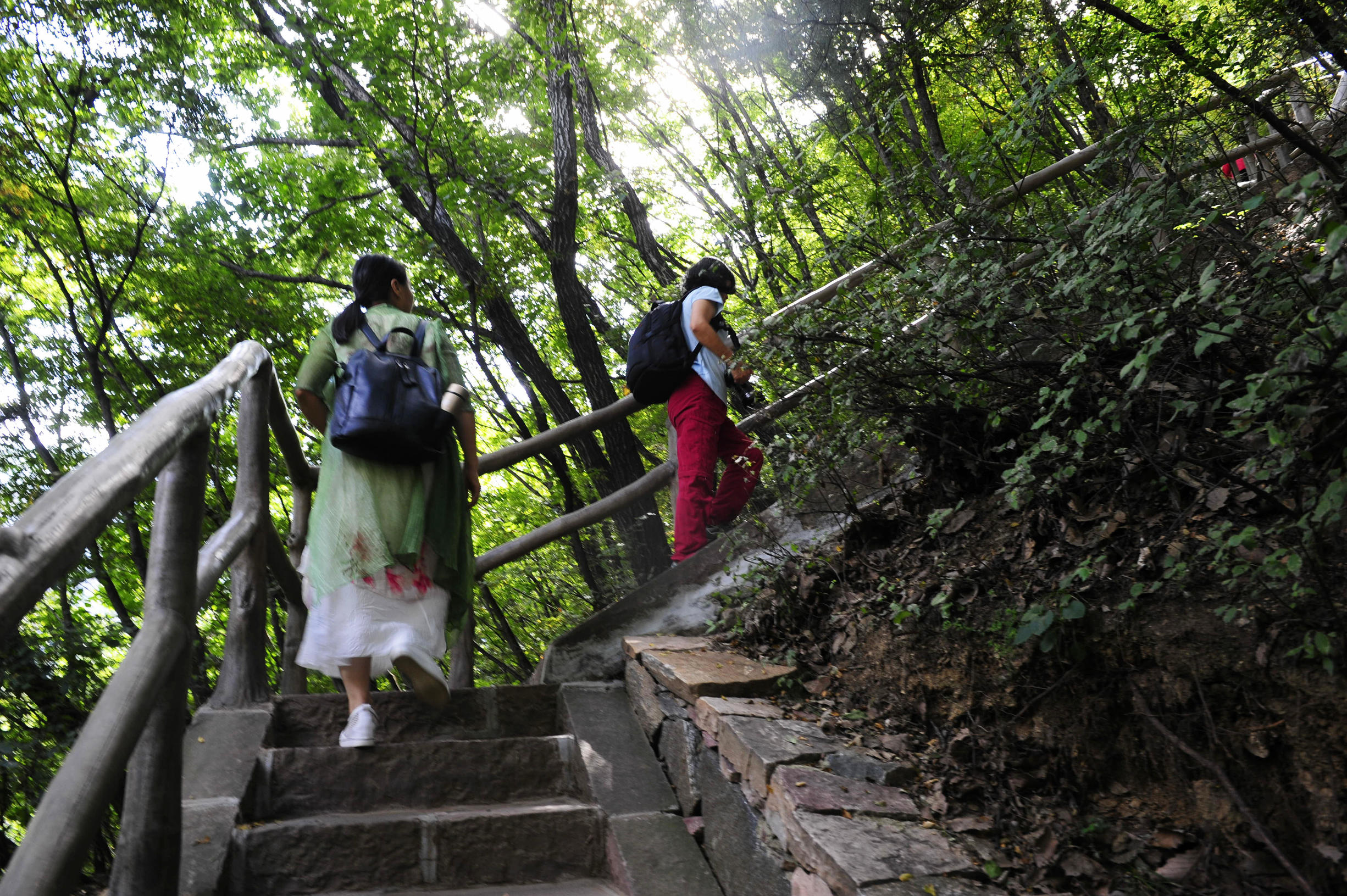 华山第一险长空栈道小伙跳下去,华山第一险长空栈道小伙吓得发抖