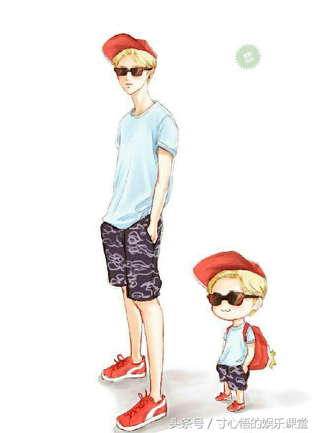 鹿晗q版图片卷发,鹿晗的q版萌图片