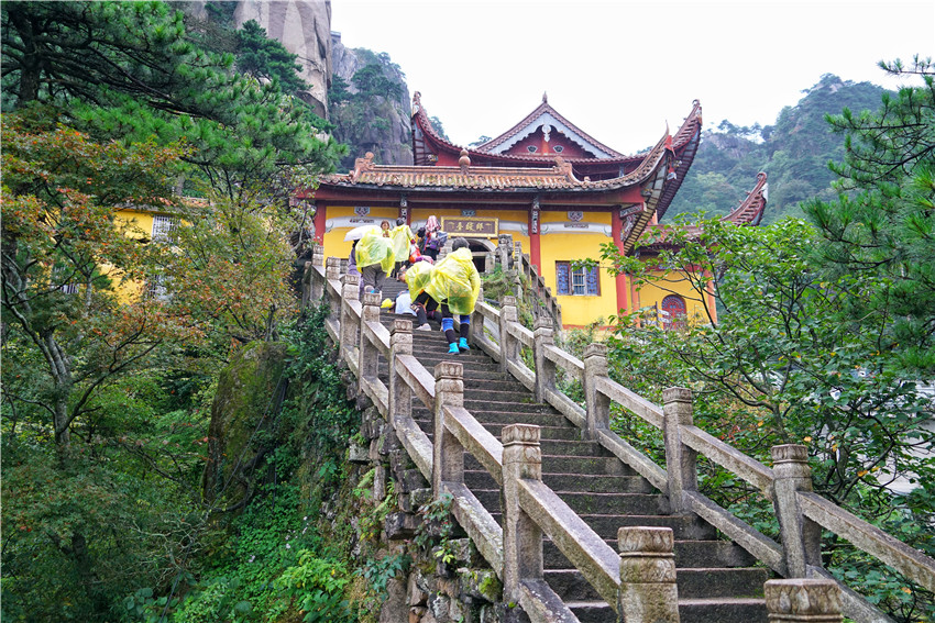 九华山天台景区航拍,九华山天台明月