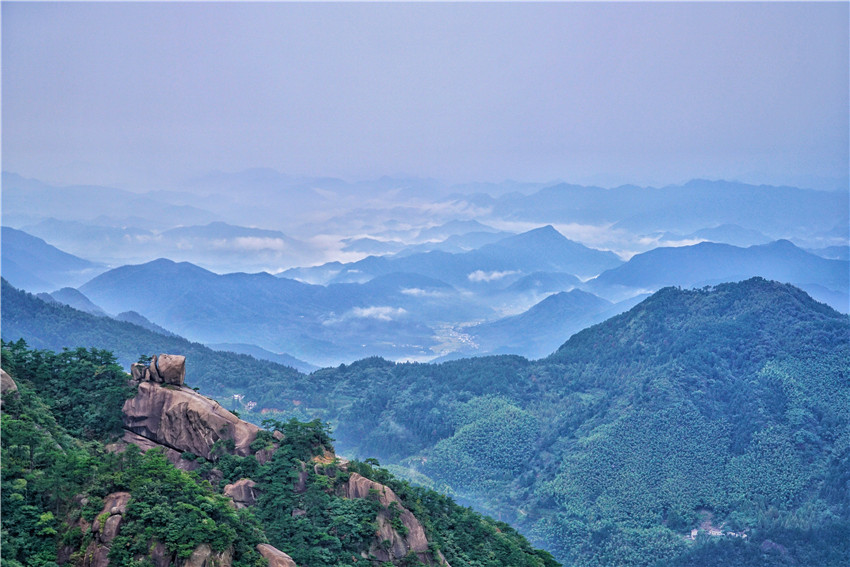 九华山天台景区航拍,九华山天台明月
