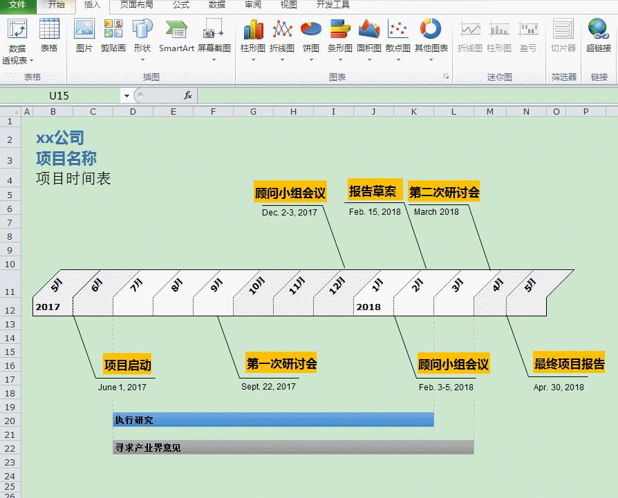 excel如何快速制作时间轴,excel怎么做时间轴图表