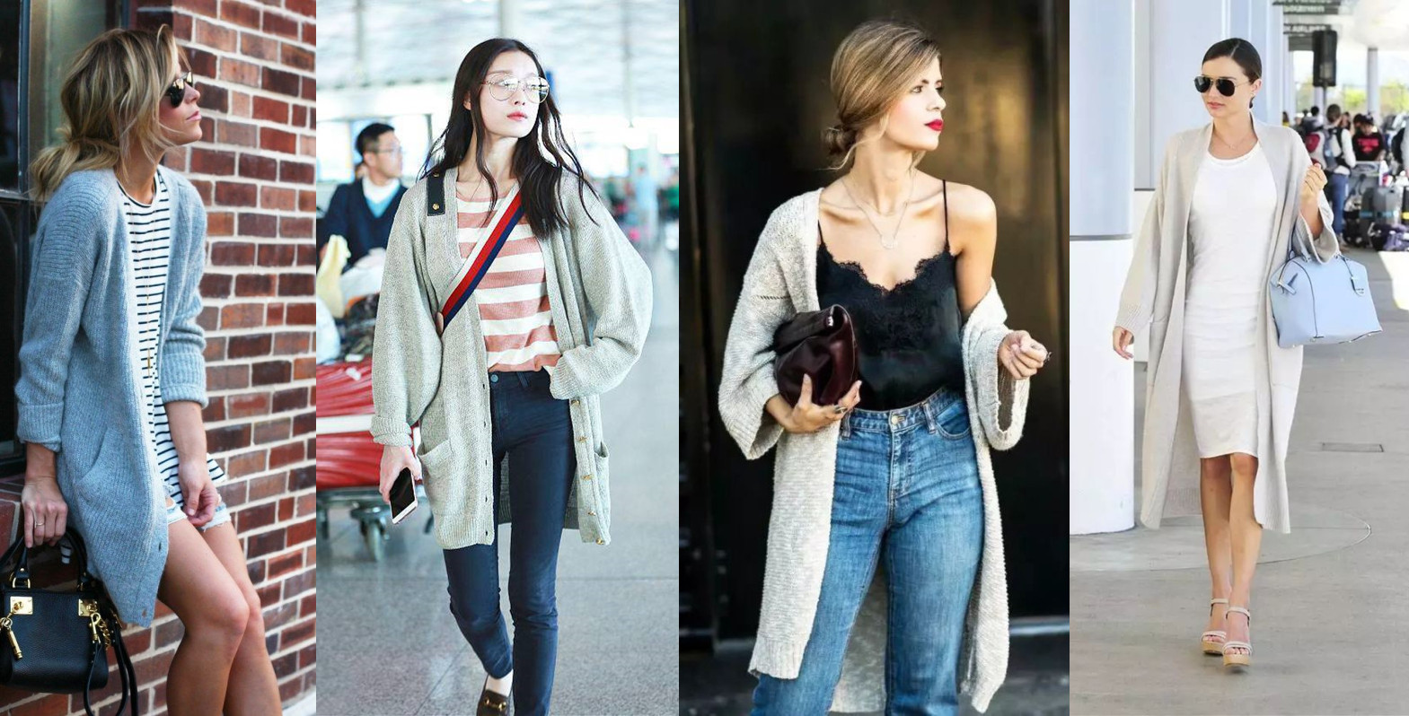 针织开衫搭配连衣裙的叠穿方法,短款浅驼色针织开衫冬季叠穿