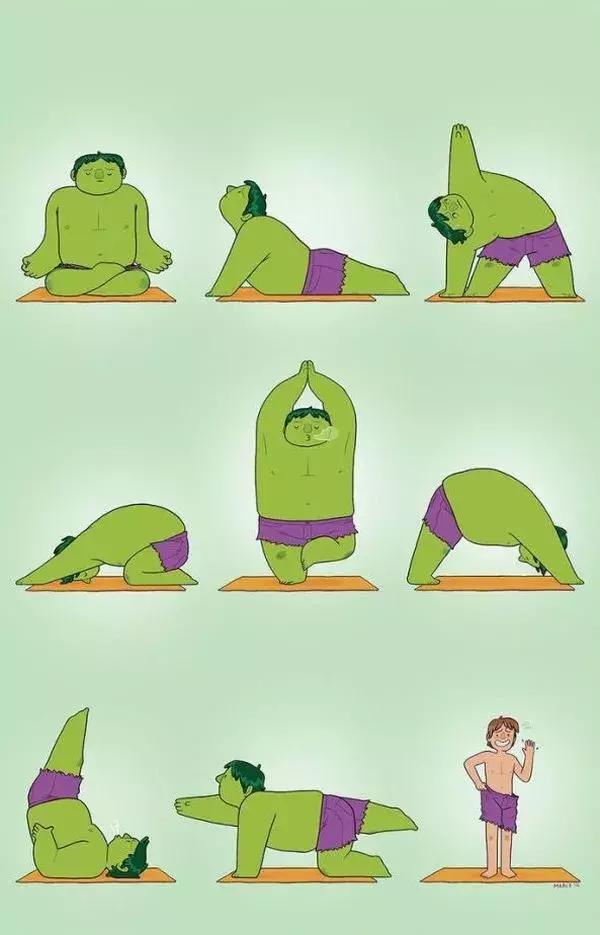 瑜伽每天必练8个动作漫画,猫式瑜伽动作漫画图