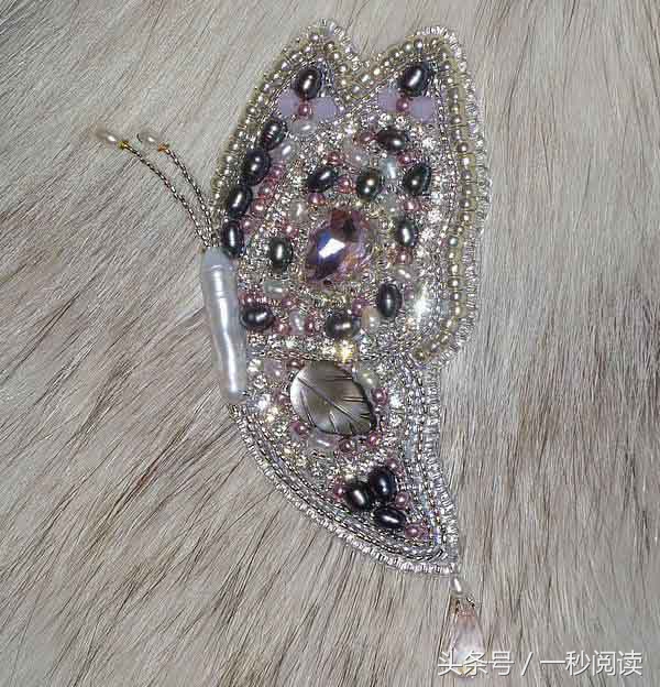 淡水珍珠串珠蝴蝶,羽毛串珠珍珠胸针