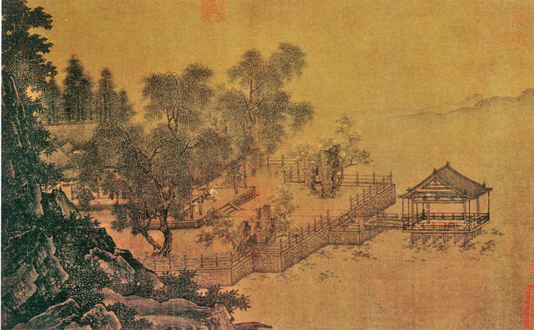 宋刘松年山水画精品欣赏,宋画四大家作品欣赏