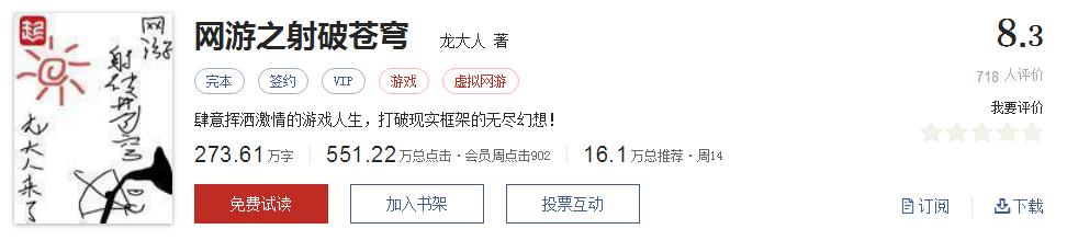 全精品系列网络小说推荐，起点8.3分高评价口碑神作，大神经典
